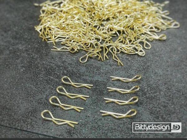 Bittydesign Body Clips 1/10 cars (8) Kuldne
