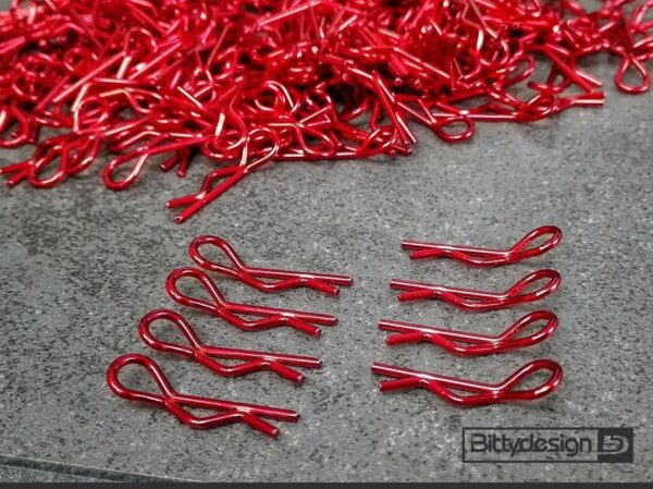 Bittydesign Body Clips 1/10 cars (8) Punane