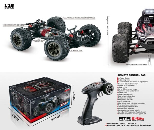 Absima 1/16 Sand Buggy X-TRUCK 4wd RTR Punane