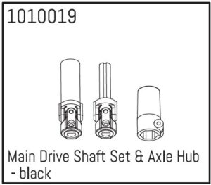 Absima Main Drive Shaft Set & Axle Hub - black
