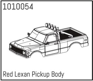 Absima Red Lexan Pickup Body