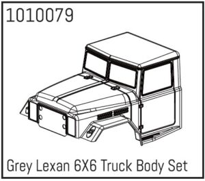 Absima Grey Lexan 6X6 Truck Body Set