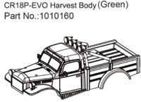 Absima Harvest Body (matt green) - EVO 1:18