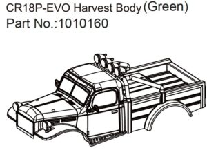 Absima Harvest Body (matt green) - EVO 1:18