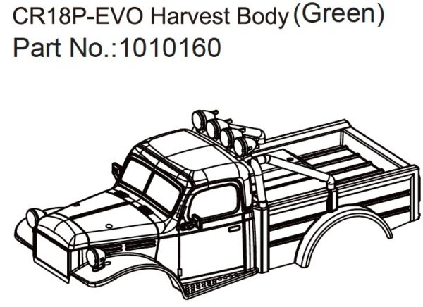 Absima Harvest Body (matt green) - EVO 1:18