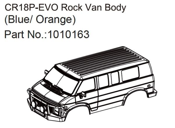 Absima Rock Van Body (blue/orange) - EVO 1:18