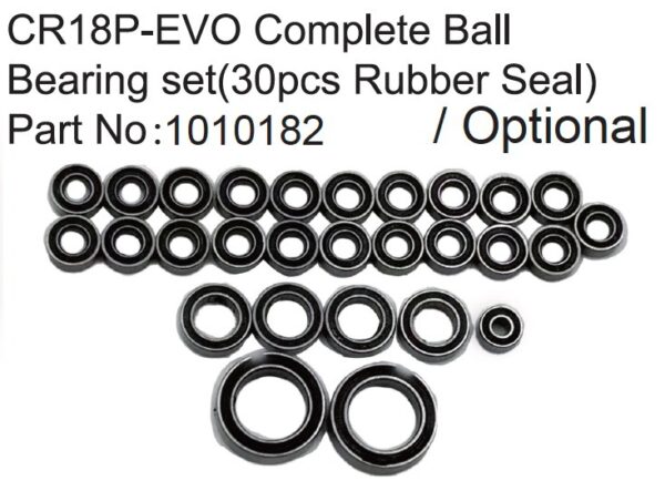 Absima CR18P-EVO Complete Ball Bearing Set ( 30pcs Rubber Seal )