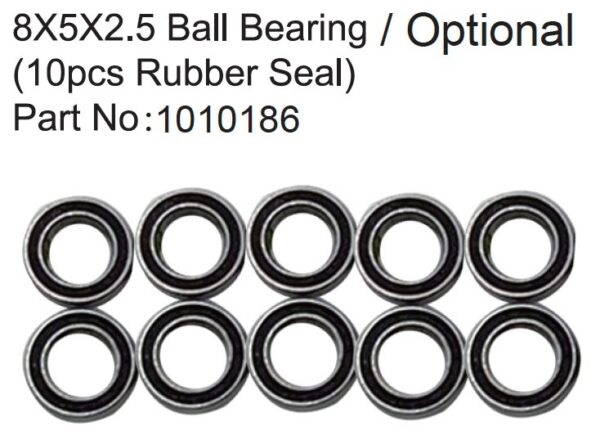 Absima 5x8x2.5mm Kuullaager 2RS (10)