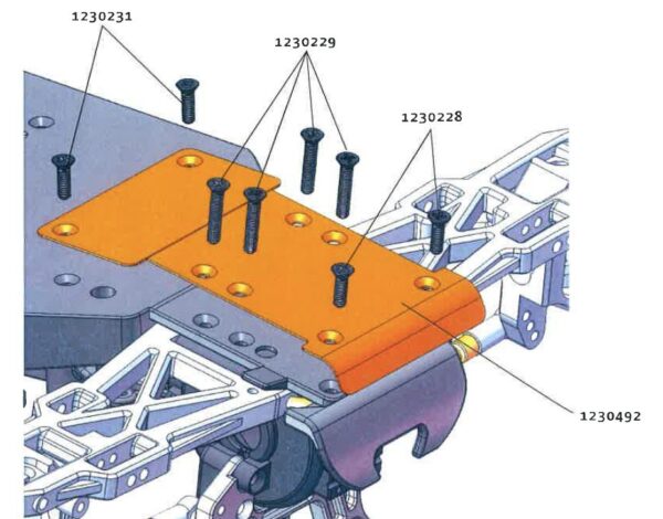 Chassis Prot. Plate AL for Buggy AB2.4/3.4 (1230492) Absima