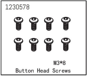 Absima Button Head Screw M3*8 (8)