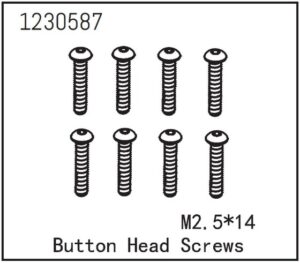 Absima Button Head Screw M2.5*14 (8)