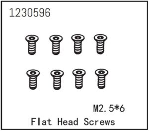 Absima M2.5x6mm Flat Head Screw (8)
