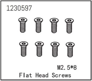 Absima Flat Head Screw M2.5*8 (8)