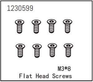 Absima Flat Head Screw M3*8 (8)
