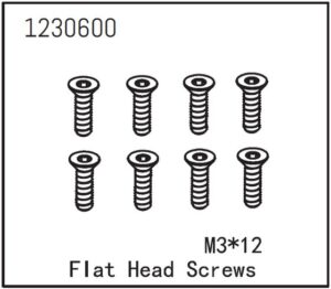 Absima M3x12mm Flat Head Screw (8)