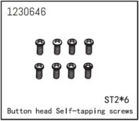 Absima Button Head Screws - Selftapping M2*6 (8)