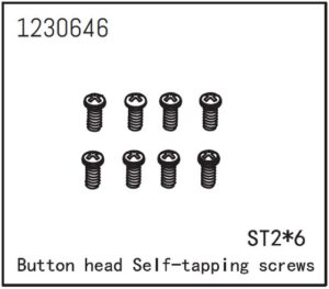 Absima Button Head Screws - Selftapping M2*6 (8)