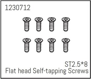 Absima Flat head Self-tapping screws ST2.5*8 (8) - Khamba