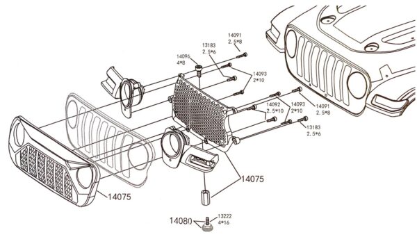 Absima Front grille with screw plug Sherpa CR3.4