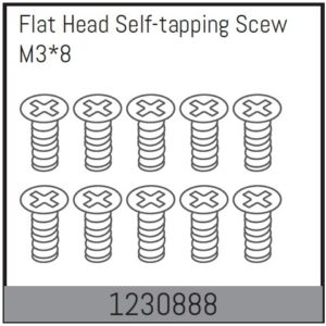 Absima M3*8 Flat Head Self-tapping Screw Set (10)