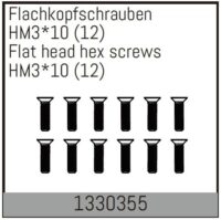 Kruvid Flat Head M3x10mm (12) (1330355) Absima