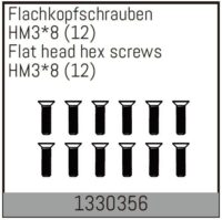 Kruvid Flat Head M3x8mm (12) (1330356) Absima