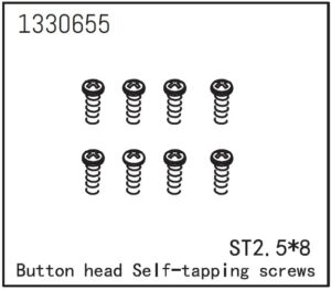 Absima Button Head self-tapping Screws ST2.5*8 (8)