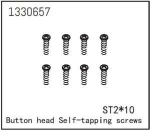 Absima Button Head self-tapping Screws ST2*10 (8)