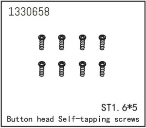 Absima Button Head self-tapping Screws ST1.6*5 (8)