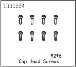 Absima Cap Head Screws M2*6 (8)