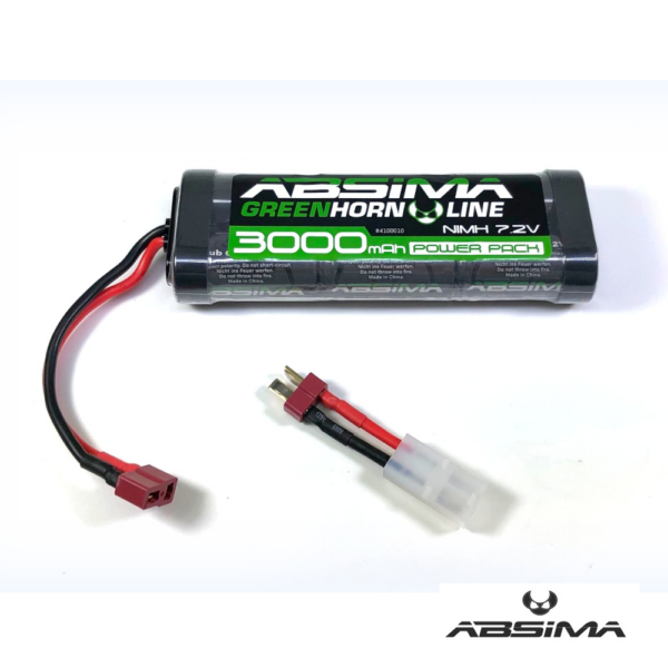 3000mAh 7.2V NiMh Absima Aku (T-Plug,Tamiya,325g)