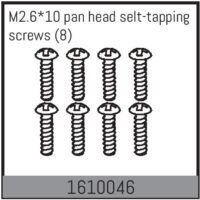 Absima M2.6*10 pan head selt-tapping screws (8)