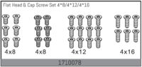 Absima Flat Head & Cap Screw Set 4*8/4*12/4*16