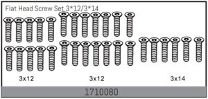 Absima Flat Head Screw Set 3*12/3*14