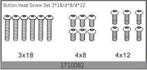 Absima Button Head Screw Set 3*18/4*8/4*12