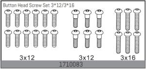 Absima Button Head Screw Set 3*12/3*16
