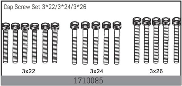 Absima Cap Screw Set 3*22/3*24/3*26