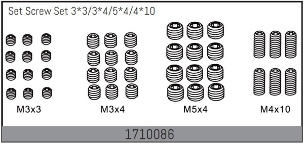 Absima Set Screw Set 3*3/3*4/5*4/4*10