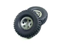 Absima 1.1" Aluminum Beadlock Wheels 1:18 Crawler - silver (2)