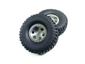 Absima 1.1" Aluminum Beadlock Wheels 1:18 Crawler - silver (2)
