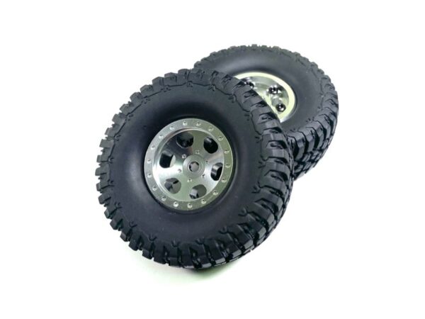 Absima 1.1" Aluminum Beadlock Wheels 1:18 Crawler - silver (2)