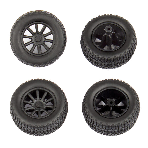 SC28 Front and Rear Wheels and Tires mounted (21426)