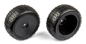 Team Associated Wide Mini Pin Tires, mounted
