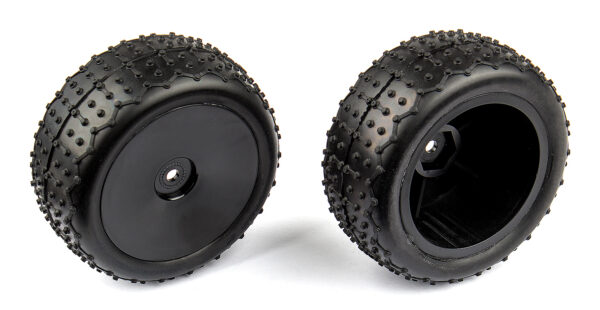 Team Associated Wide Mini Pin Tires, mounted