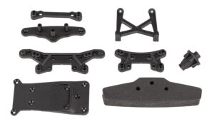 Team Associated Reflex 14R Shock Towers, Bumper, and Skid Plate Set