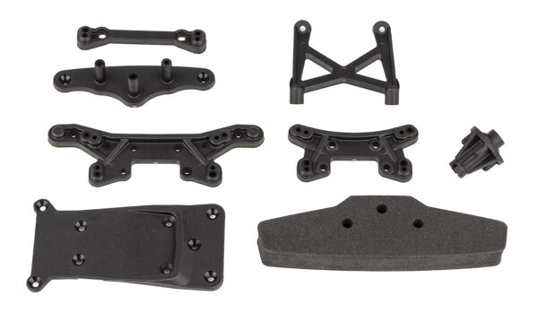 Team Associated Reflex 14R Shock Towers, Bumper, and Skid Plate Set