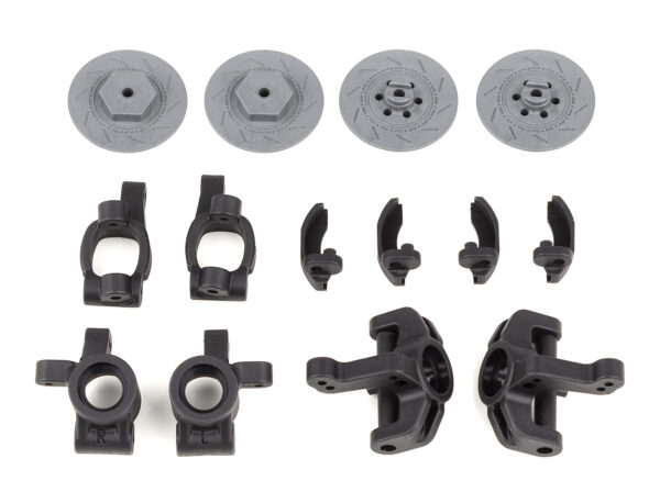 Team Associated Reflex 14R Steering and Caster Blocks, Rear Hubs, and Brake Discs