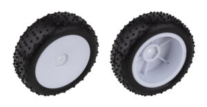 Team Associated Reflex 14 Mini Pin Tires, Narrow Wheels, mounted, white