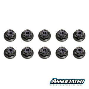 Nuts M3 Nylon Flanged Black (10) (25612) Team Associated