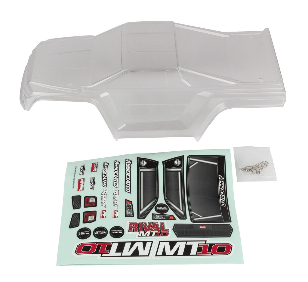 Team Associated RIVAL MT10 Body V2, clear